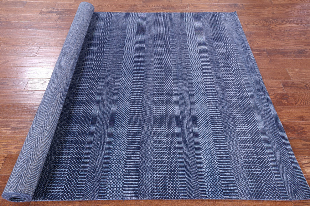 Savannah Grass Hand-Knotted Wool and Silk Rug 6' 1" X 9' 1" Q11407