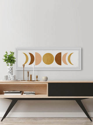 "Lunar Cycle" Framed Painting Print, 45x15
