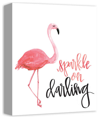 Flamingo Sparkle On Darling 11x14 Canvas Wall Art