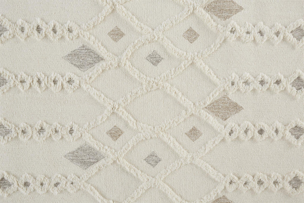 Weave & Wander Elika Ivory 9'x12' Hand Tufted Area Rug