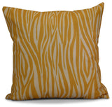 Wood Stripe Geometric Print Pillow, Gold, 26"x26"
