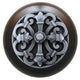 Chateau Wood Knob, Antique Brass, Dark Walnut Wood Finish, Antique Pewter