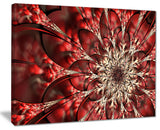"Red Symmetrical Flowers Pattern" Canvas Print