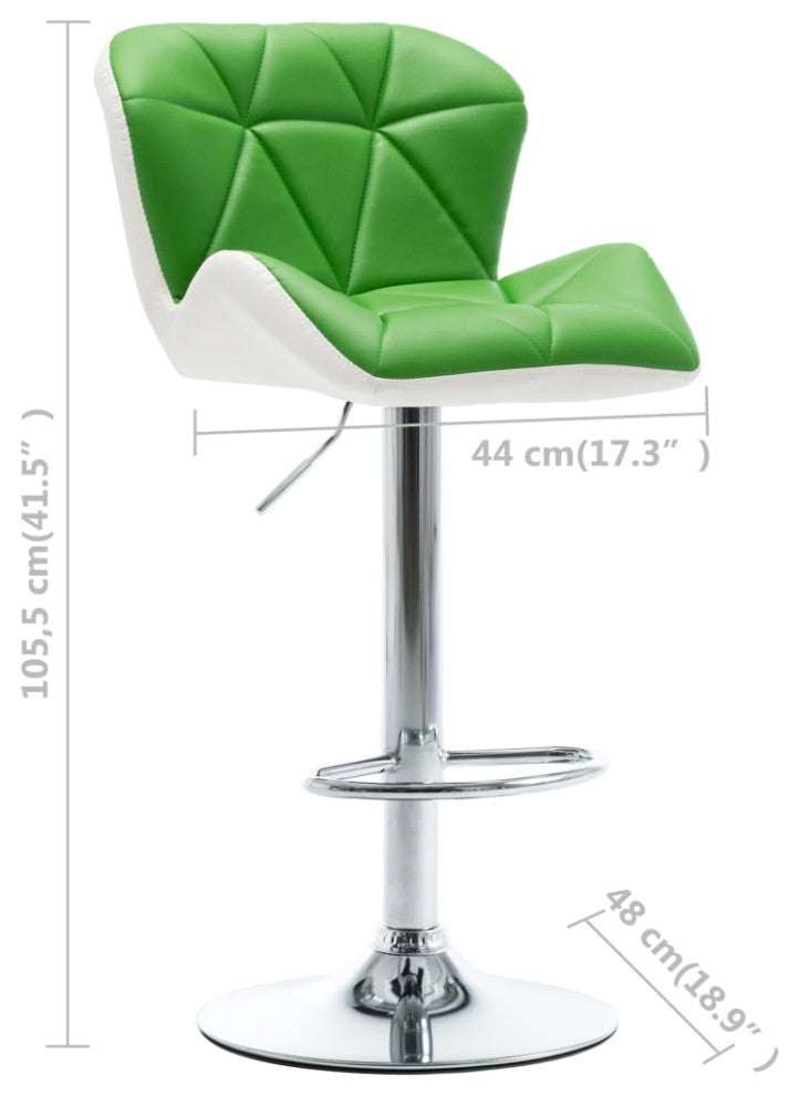 vidaXL Bar Stool Green Faux Leather