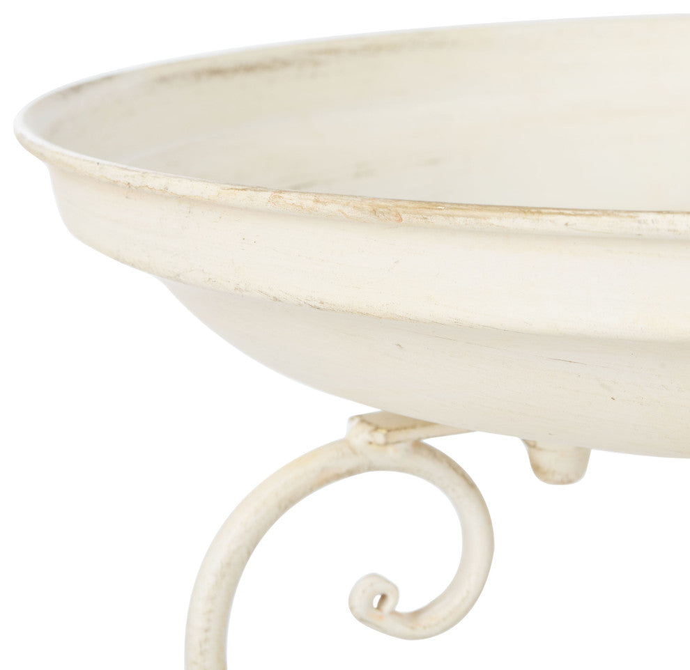 Safavieh Ashlan Bird Bath, Pearl White