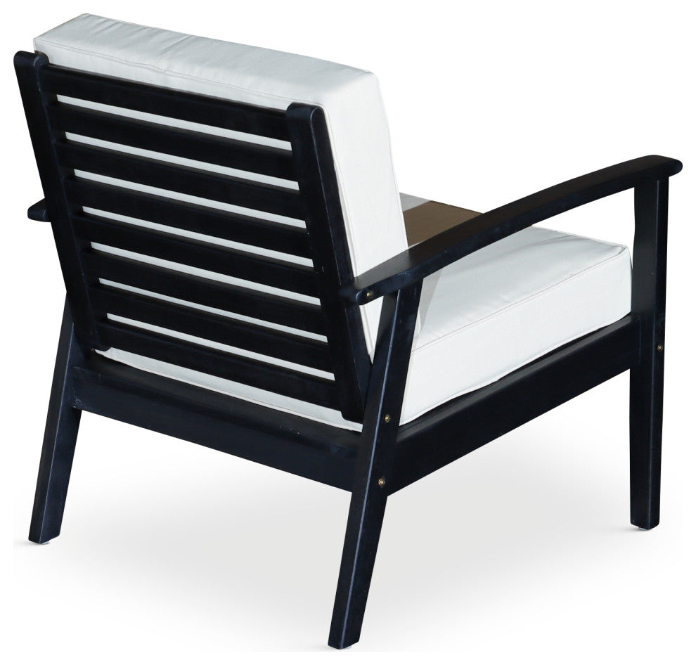 DTY Outdoor Living Longs Peak Eucalyptus Chair W/ Cushions, Espresso, Cream