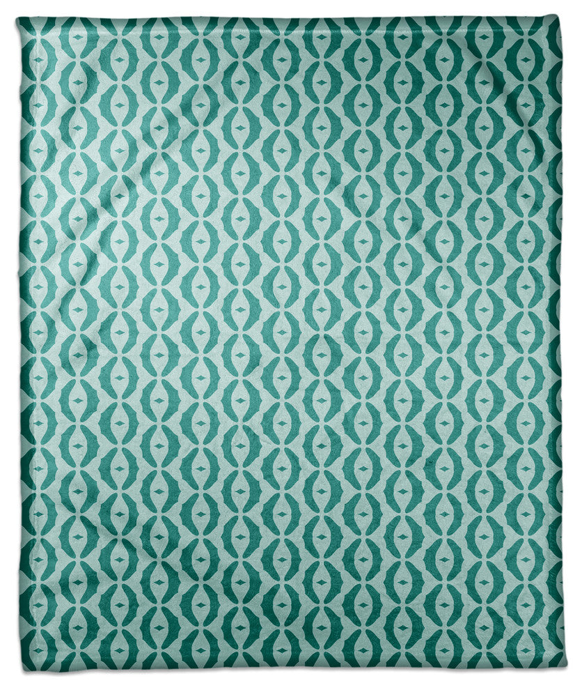 Oval Pattern in Blue Fleece Blanket