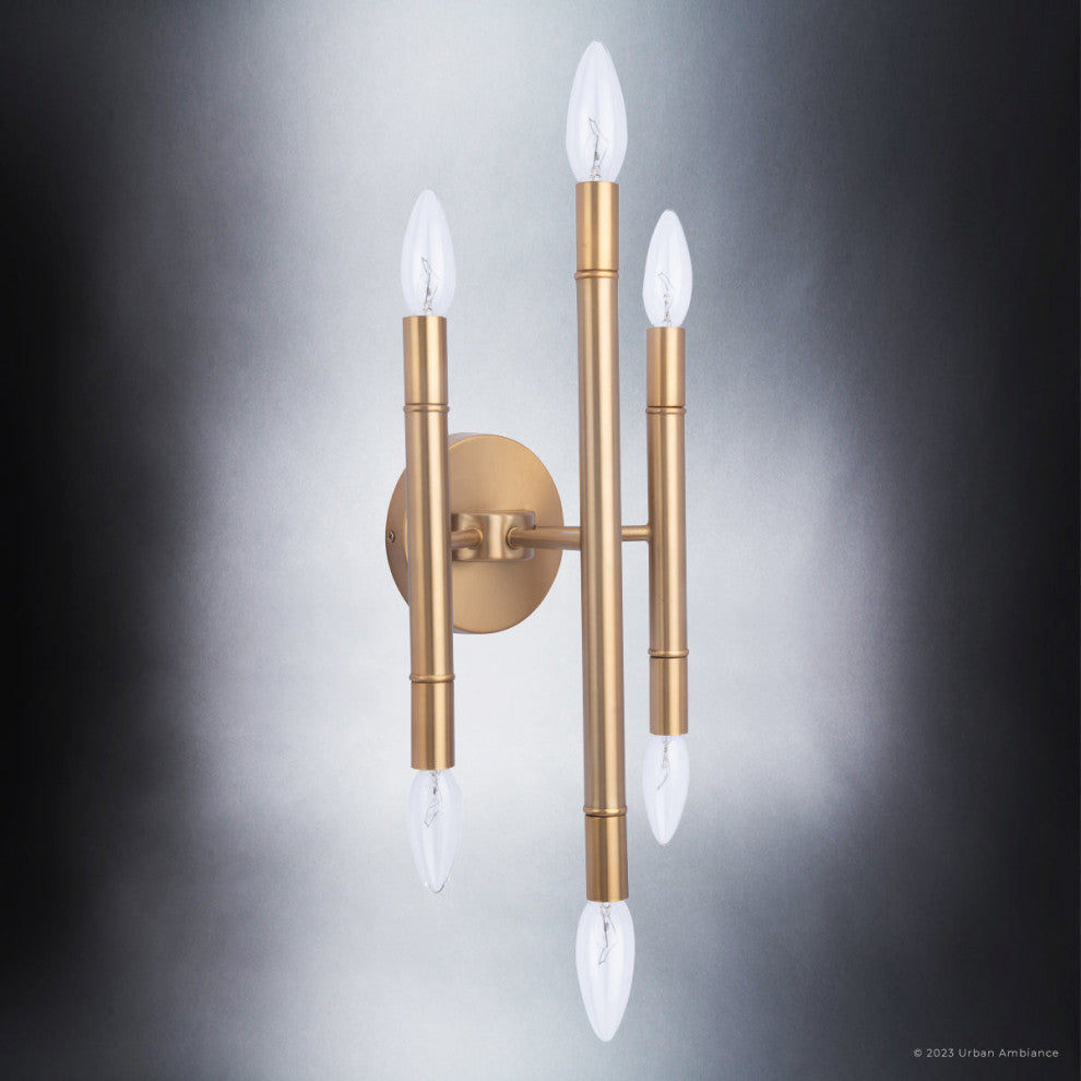 Luxury Mid-Century Modern Wall Sconce, Brushed Brass, ULB2230