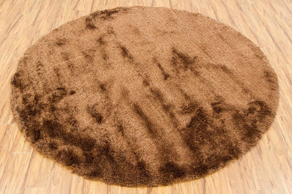 Mercury Contemporary Area Rug, Brown, 7''9" Round