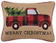 Tree On Truck Burlap Applique Pillow