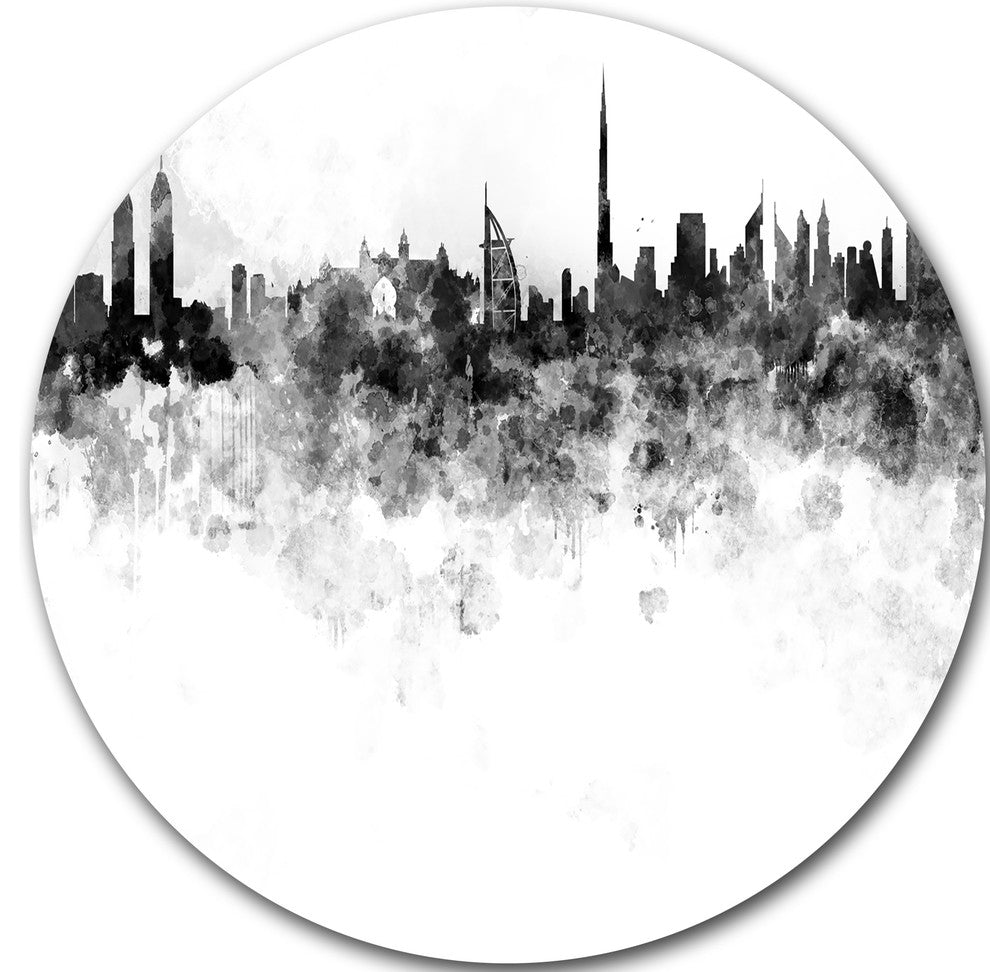 Dubai Skyline, Cityscape Round Wall Art, 36"