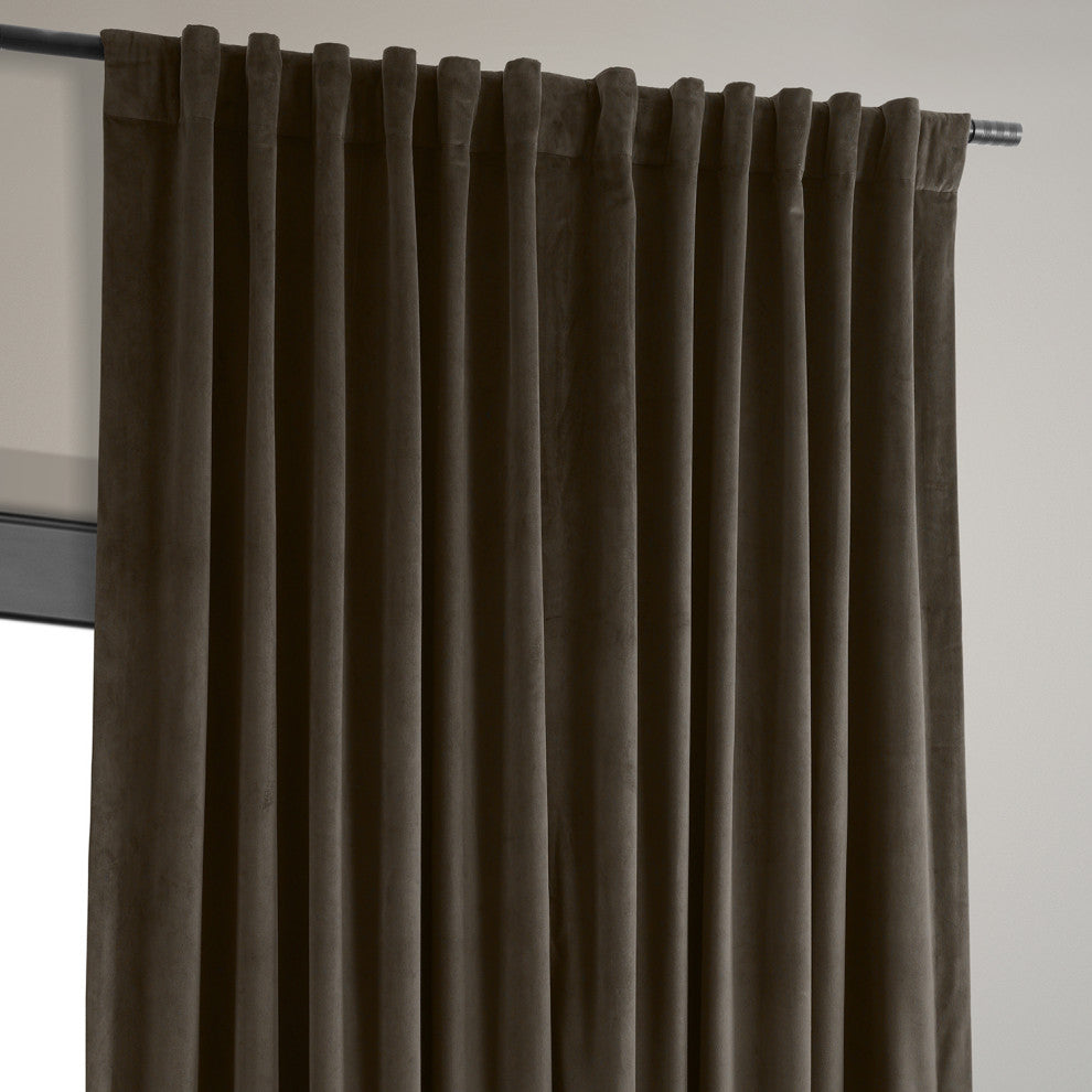 Signature Java Doublewide Blackout Velvet Curtain Single Panel, 100"x108"