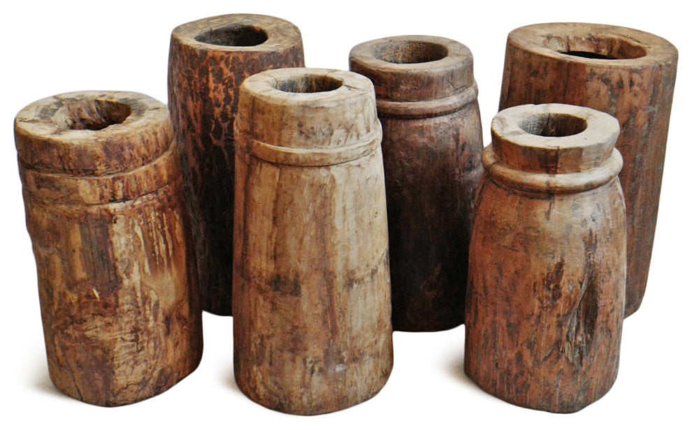 Consigned India Wood Butter Pot