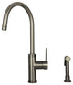 Akicon One-Handle Copper Widespread Kitchen Faucet, Side Sprayer, Gun Black