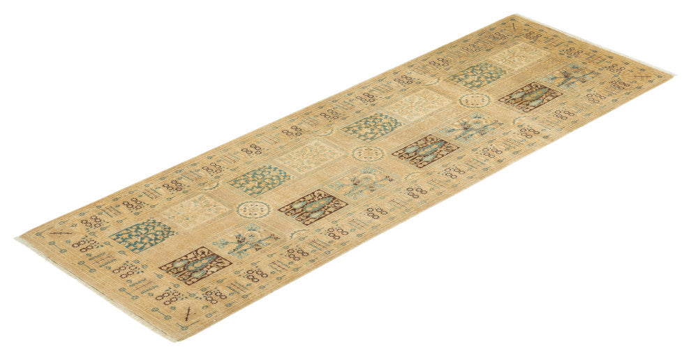 Mogul, One-of-a-Kind Hand-Knotted Runner Ivory, 3'0"x8'10"