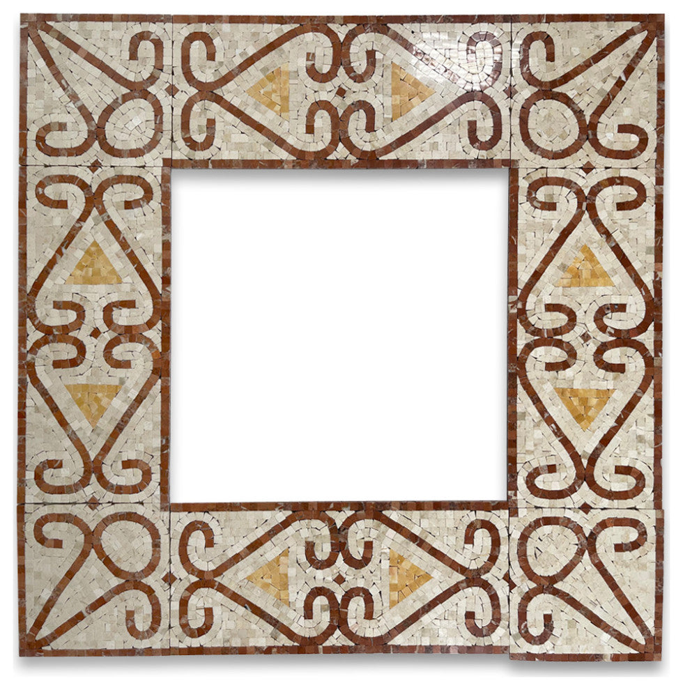 Marble Mosaic Border Listello Tile Everlasting Rojo 7.1x15.7 Polished, 1 piece