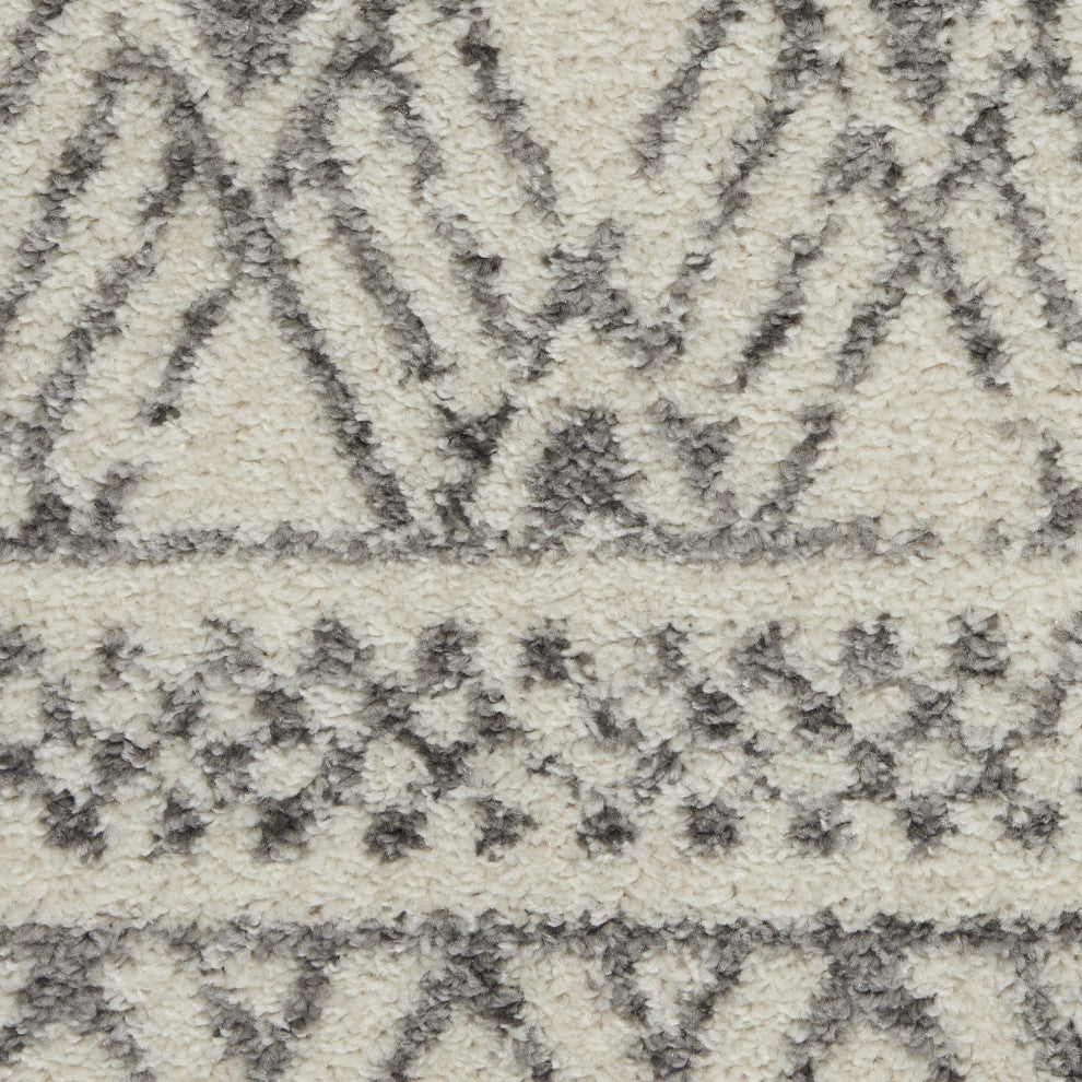 8' X 10' Gray Geometric Power Loom Area Rug