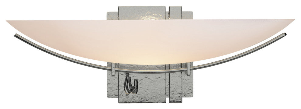 Oval Impressions Sconce, Sterling, Opal Glass