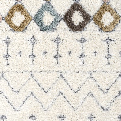 Pia Moroccan Trellis Plush Carved Multi/Cream 2'x8' Runner Rug