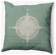 16x16" Compass Nautical Decorative Indoor Pillow, Sage