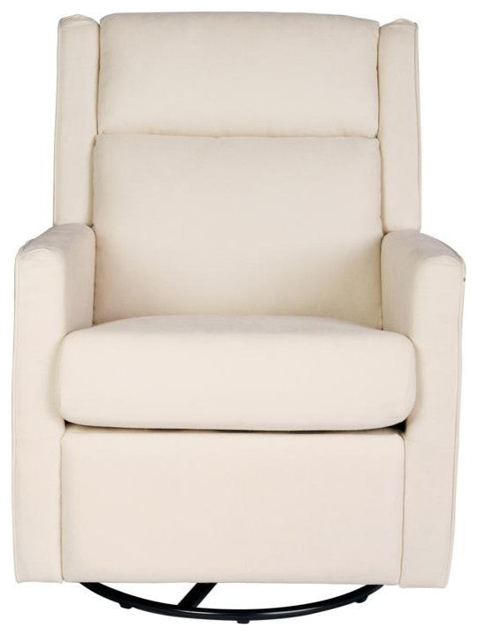 Cash Swivel Glider Rocker Recliner Chair, Cream