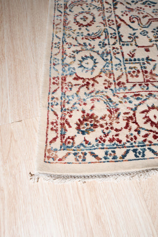 Hand Crafted Wool and Viscose Ivory/Multi Contemporary Modern Rug, 5'x8'