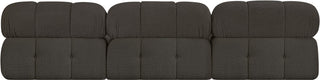 Ames Boucle Fabric Modular Sofa, Brown, 3-Piece: 3 Armless Chair
