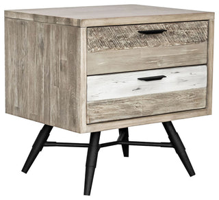 Bridges 2 Drawer Nightstand , Two Tone Acacia Wood