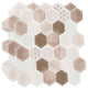 12"x6" Honey Hexa Brown Glossy 3D Tile Stickers, Set of 12