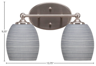 Capri 2-Light Bath Bar, Brushed Nickel/Gray Matrix