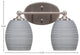 Capri 2-Light Bath Bar, Brushed Nickel/Gray Matrix