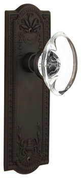 Double Meadows Plate With Oval Clear Crystal Knob, Oil-Rubbed Bronze