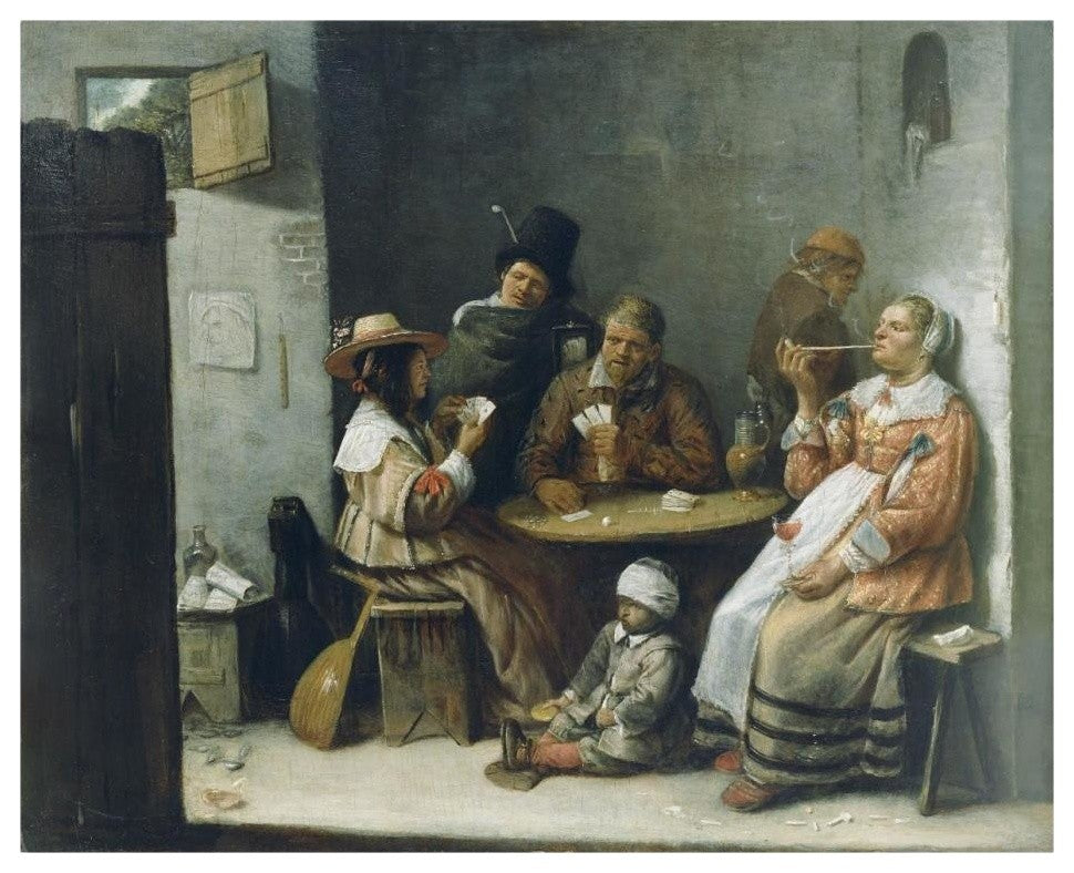 "Card Players" Digital Paper Print by Josse van Craesbeeck, 30"x24"