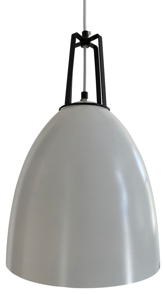 Kin 1-Light Large Dome Modern Pendant, White
