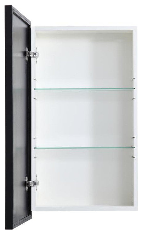 Metal Mirror Medicine Cabinet 17"x28", Black Finish