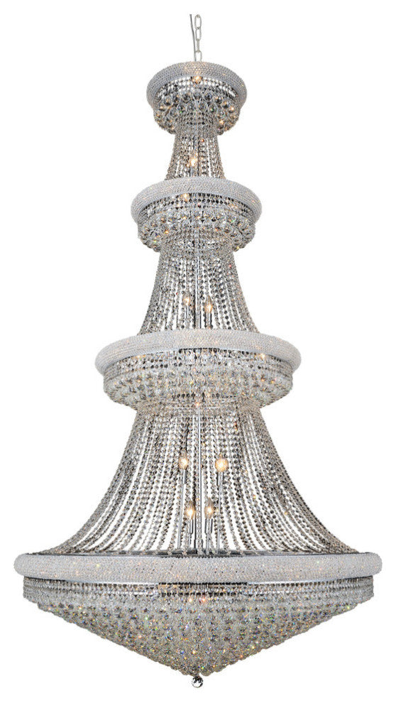 Empire 42 Light Down Chandelier With Chrome Finish