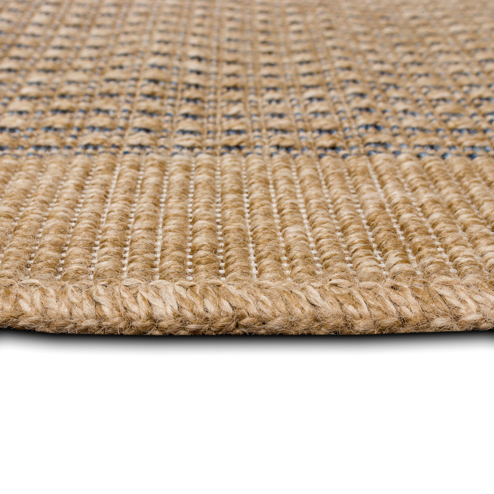 Sahara Texture Border Indoor/Outdoor Rug, Navy, 3'3"x4'11"