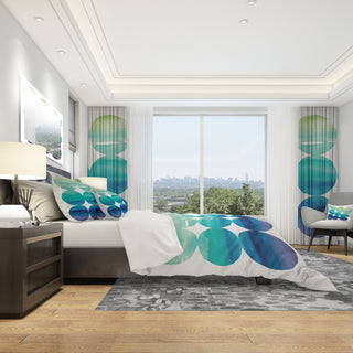 Circle Abstract Blue Colorfields Ii Duvet Cover Set, Twin