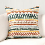 Cetara 22" Belgian Linen Fabric Multi-Color Throw Pillow