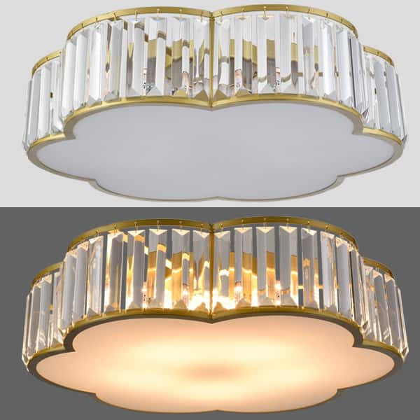 Modern Crystal Ceiling Light Fixture Gold, 5-Light