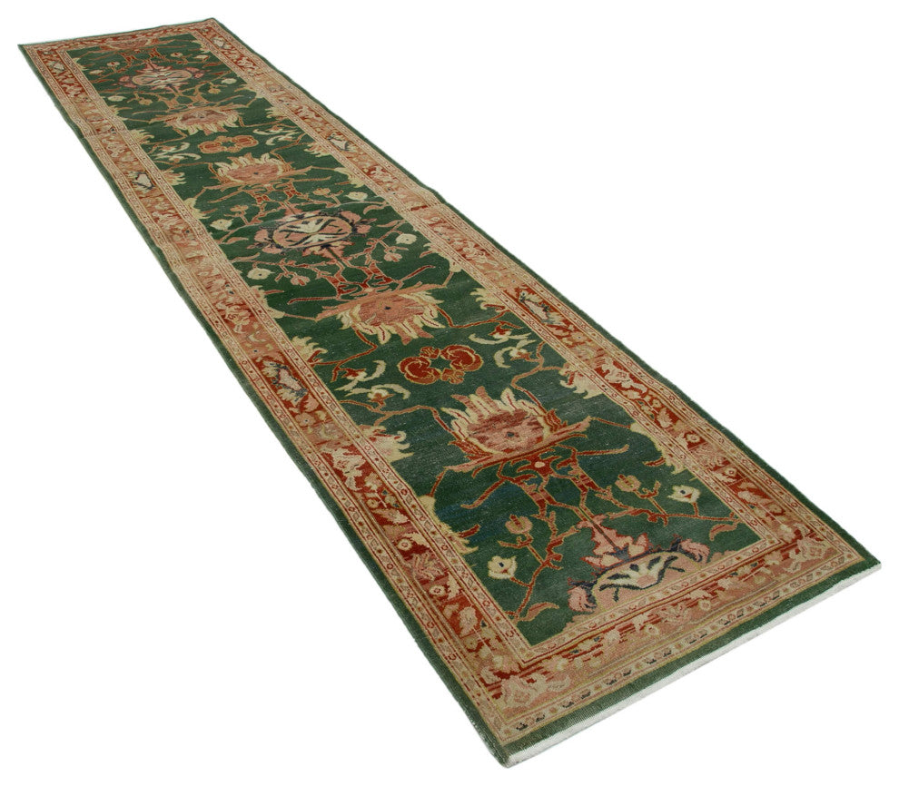 Rug N Carpet - Hand-Knotted Oriental 2' 11" x 11' 9" Runner Oushak Area Rug