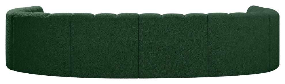 Arc Boucle Fabric Upholstered 8-Pc. U-Shaped Modular Sectional, Green