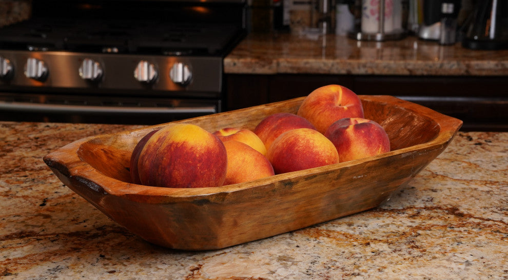 Food Safe Deep Wooden Dough Bowl With Handles