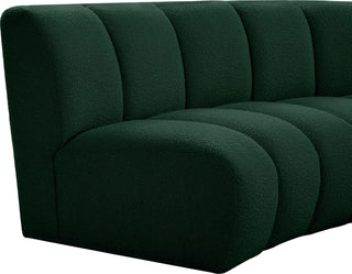 Infinity Black Boucle Fabric Upholstered Arc Shaped Modular Sectional, Green, 9-Piece, Arc-Shaped