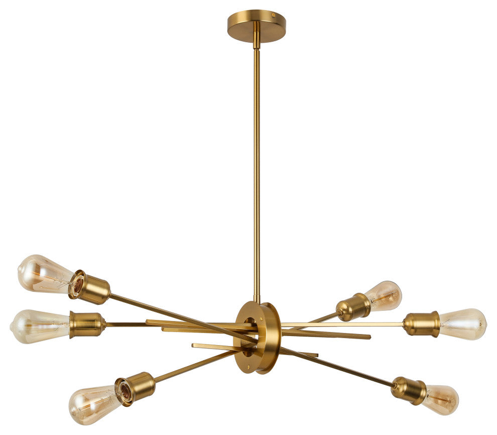 Nebraska Transitional 6 Light Aged Brass Metal Pendant
