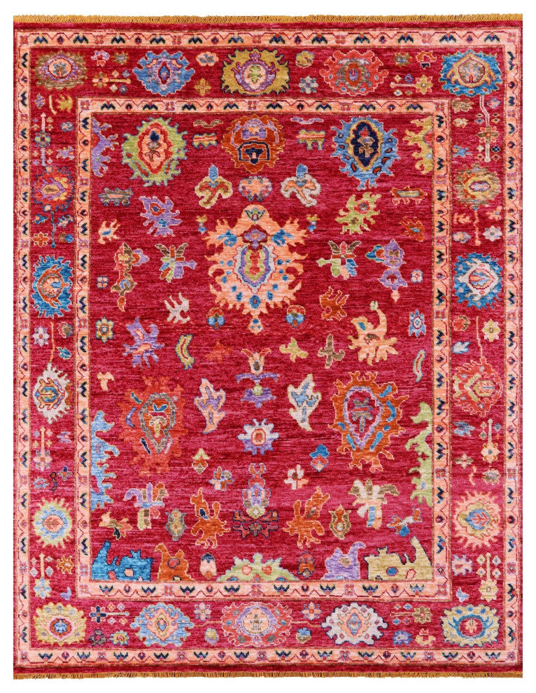 8' 2" X 9' 11" Handmade Turkish Oushak Wool Rug - Q13543