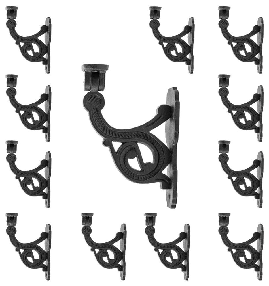 Black RSF Iron Hand Rail Bracket Rust Resistant Finish Pack of 12