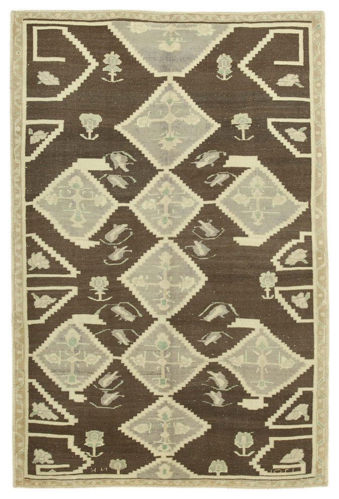 Rug N Carpet - Handmade Turkish 4' 10'' x 7' 4'' One-of-a-Kind Wool Rug