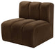 Arc Upholstered Modular Component, Brown, 1-Piece: Straight Chair, Velvet