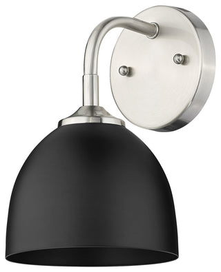Golden Lighting 6956-1W BLK Zoey 10" Tall Wall Sconce - Pewter